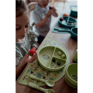 Sztućce silikonowe dla dzieci zestaw Dinozaur SASS