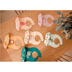 Śliniak silikonowy z kieszonką Słonik SASSI