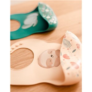 Śliniak silikonowy z kieszonką Słonik SASSI