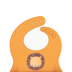 Śliniak silikonowy z kieszonką Lew SASSI