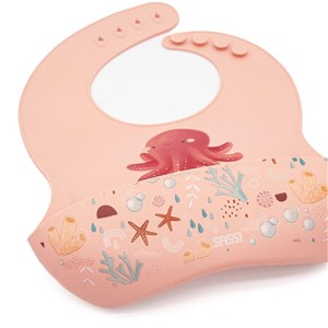 Śliniak silikonowy z kieszonką Ośmiornica SASSI