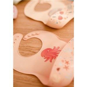 Śliniak silikonowy z kieszonką Ośmiornica SASSI