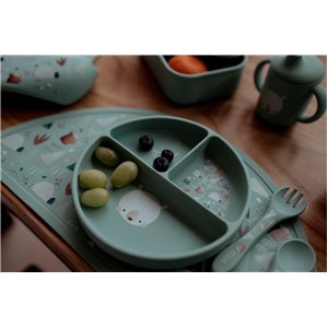 Talerz silikonowy z przyssawką Miś SASSI