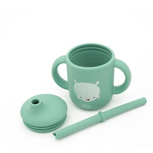 Kubek silikonowy z rurką dla dzieci Miś SASSI