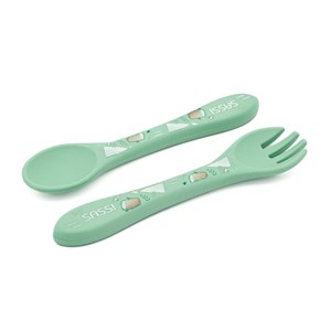 Sztućce silikonowe dla dzieci zestaw Miś SASSI