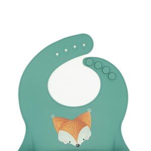 Śliniak silikonowy z kieszonką Lisek SASSI