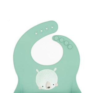 Śliniak silikonowy z kieszonką Miś SASSI