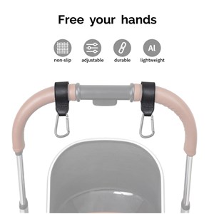 Haczyki zaczepy na torbę do wózka dziec. 2 sztuki