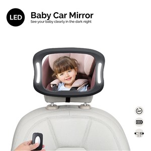 Lusterko do obserwacji dziecka z LED i pilotem