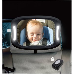 Lusterko do obserwacji dziecka z LED i pilotem