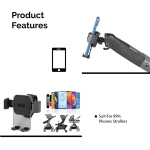 Uchwyt na telefon premium do wózka dziec. i roweru