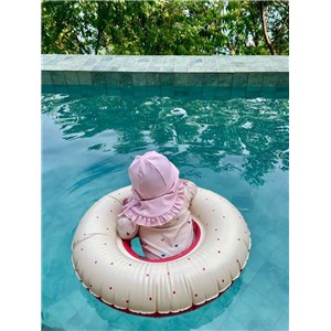 Kapelusz kąpielowy czapka UV english rose 12-24m S