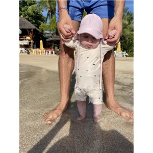 Kapelusz kąpielowy czapka UV english rose 12-24m S